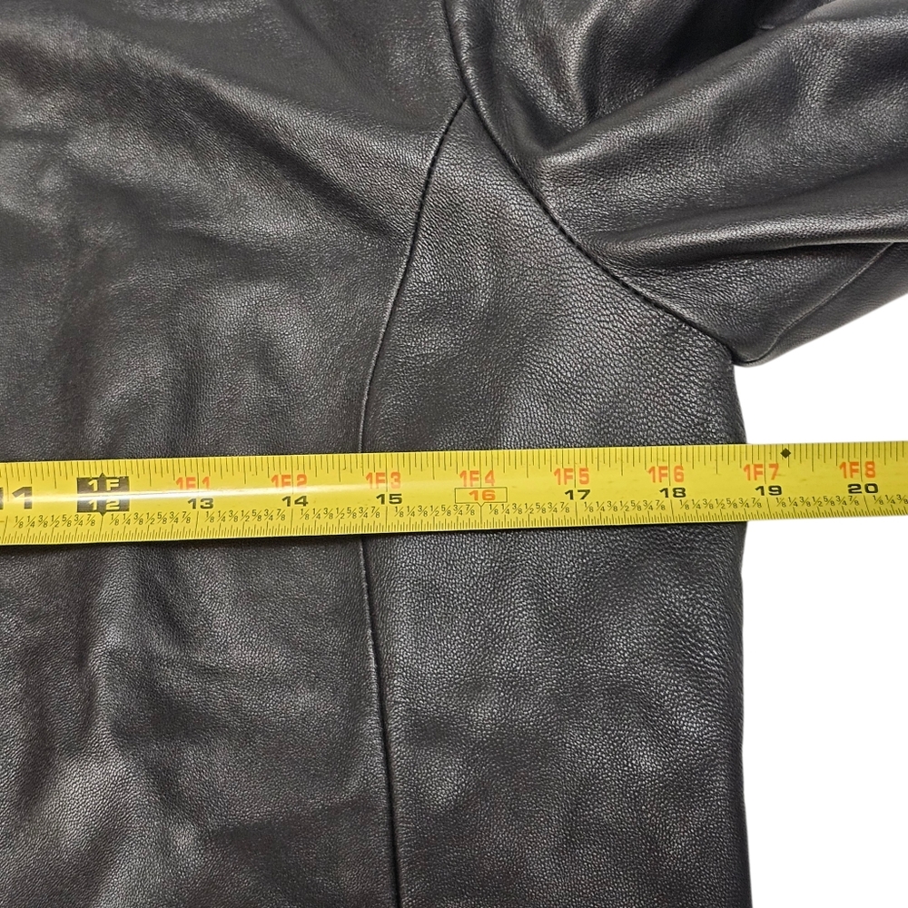 Valerie Stevens Black Leather Zip Up Moto Jacket Women’s Size M - Picture 9 of 12
